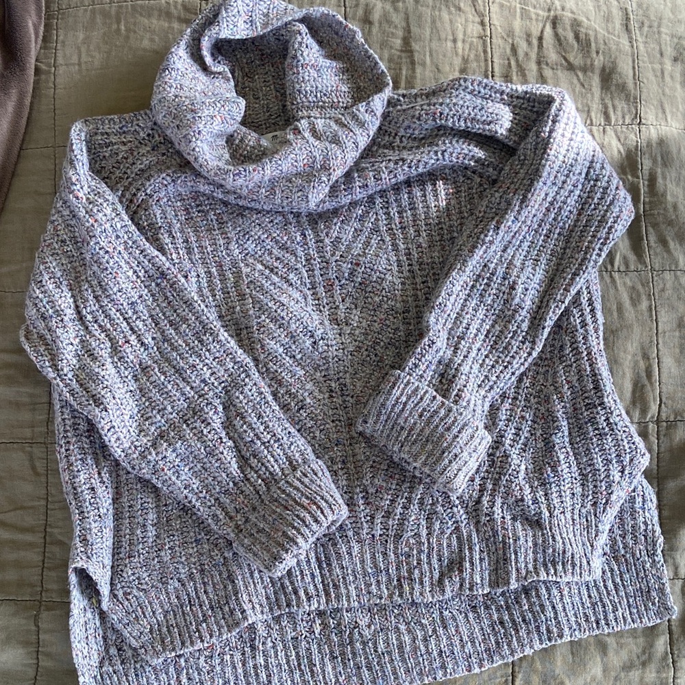 Madewell Cozy Heathered Gray Women's Cowl Neck Sweater Sz M